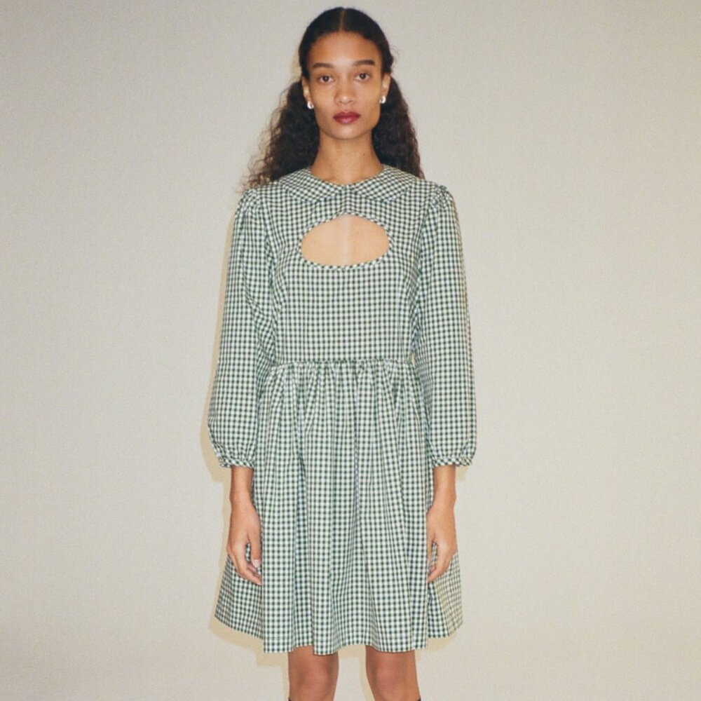 Sandy Liang Socks Dress in Jansport Green (XS)